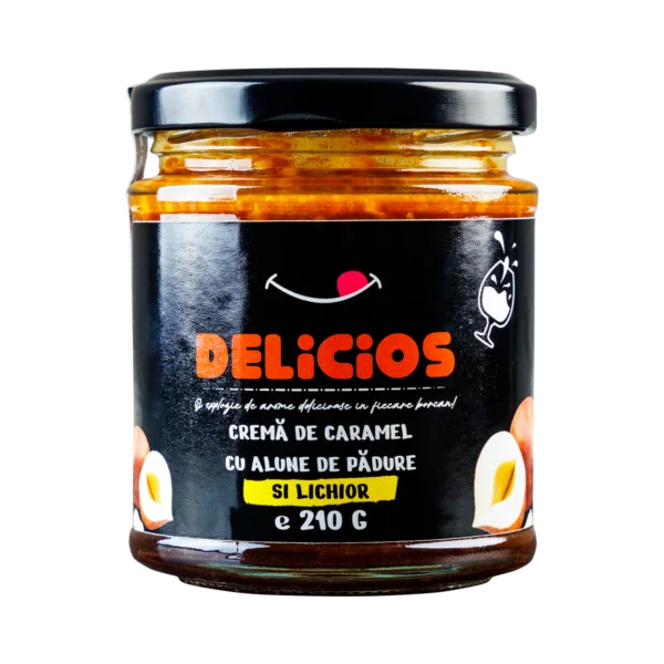 Crema de Caramel cu Alune de Pădure și Lichior, Delicatesă Gourmet pentru Deserturi și Tartine 210g